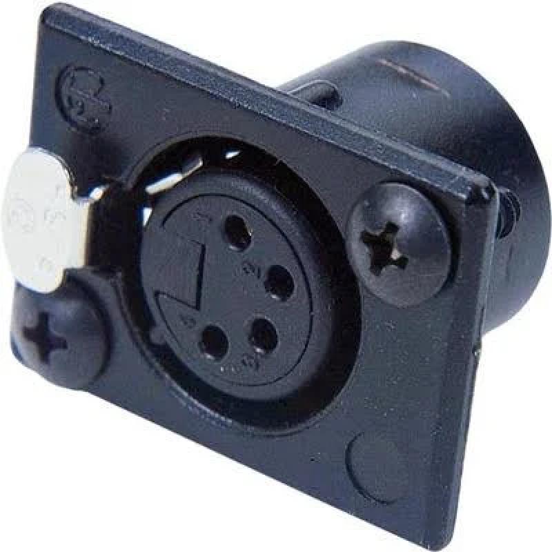 4-Pin XLR Panel Socket (Black)
