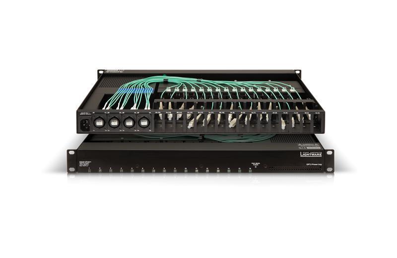 Rack mountable tray with built