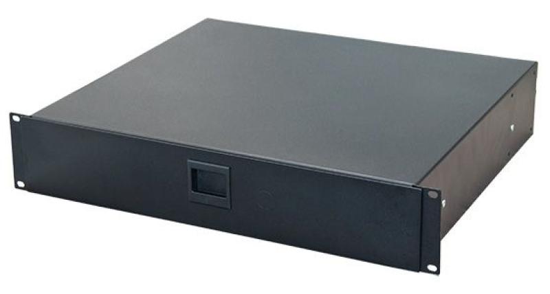 2RU Steel Rack Drawer Black