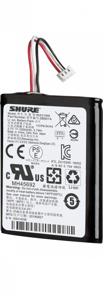 ProAVTechStore Shure SB901A Recharegable Lithium-ion Battery Shure ProAV - Accessory