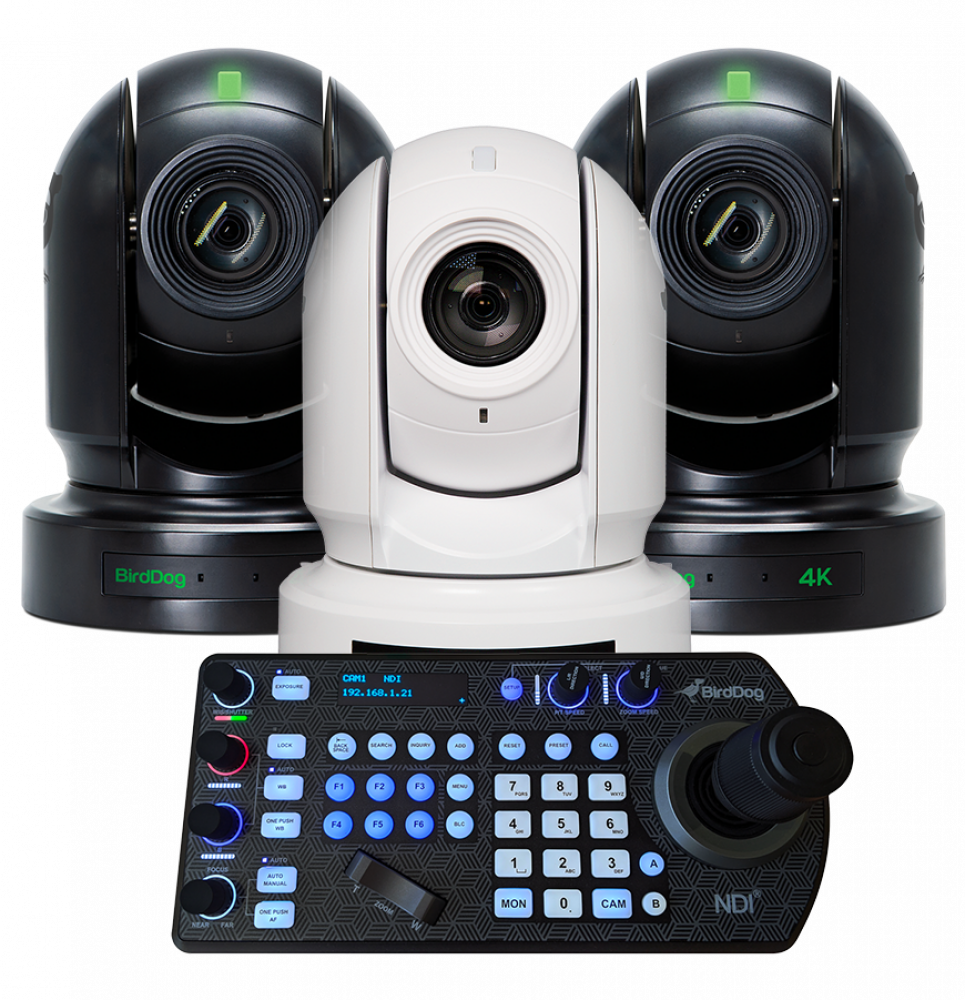 ProAVTechStore BirdDog P400 Bundle (2x P400 Black, 1x P400 White, and 1x FREE PTZ Keyboard) BirdDog ProAV - NDI