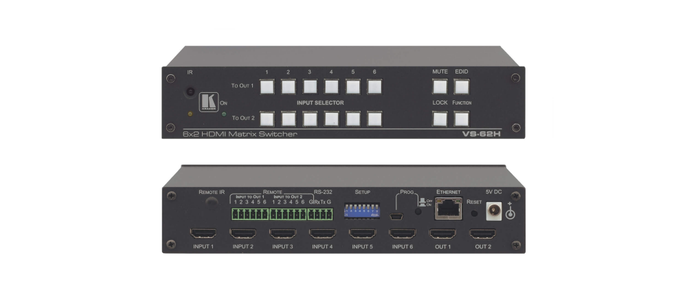 Kramer - 6x2 4K60 4:2:0 HDMI Automatic Matrix Switcher - VS-62H