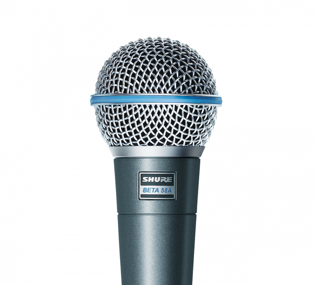 Shure BETA 58A Vocal Dynamic Microphone, Supercardioid, Metallic Blue, 3-pin XLR Connector - BETA 58A