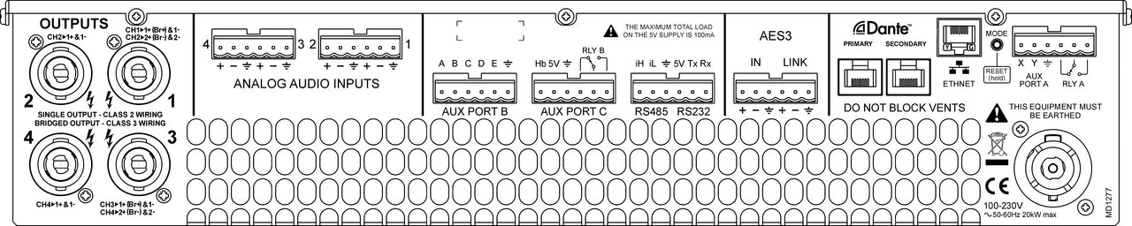 Linea Research - 4-Channel 3000W DSP Amplifier - LR-44C20