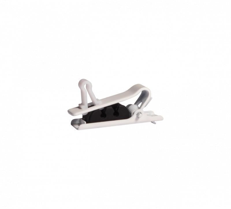 Single  Mount White Tie Clip,