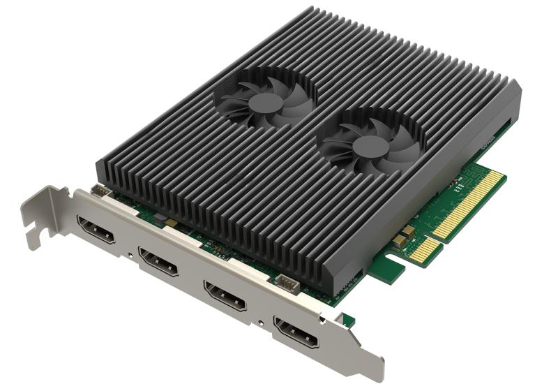LP PCIe x4, 2-channel HDMI, Ul