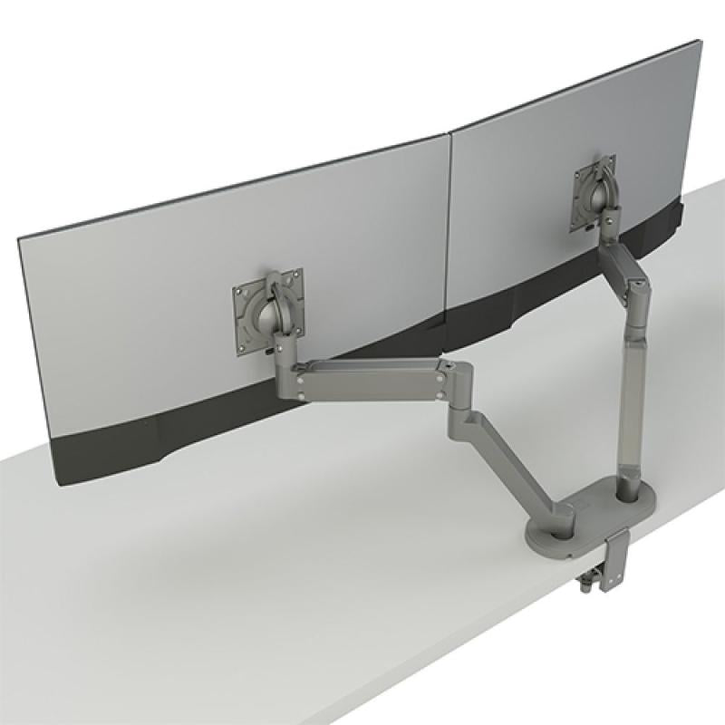 DUAL DYNAMIC MONITOR ARM SILVE