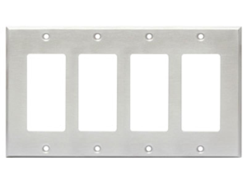 Quad Cover Plate - stainless s