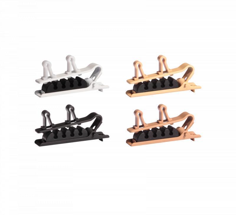 Single Tie Clip Mix, 1 Black/1