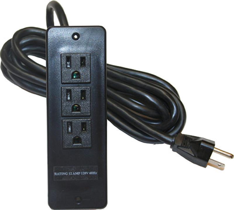 SM 3-Outlet Power Bar Black