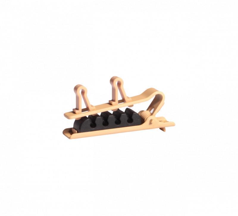 Dual Mount Tan Tie Clip, 3 PCS