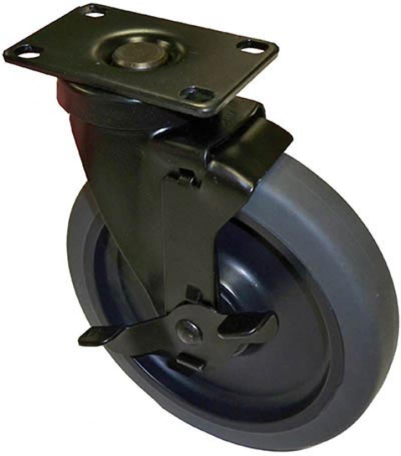 6" Metal caster with Soft Rubb