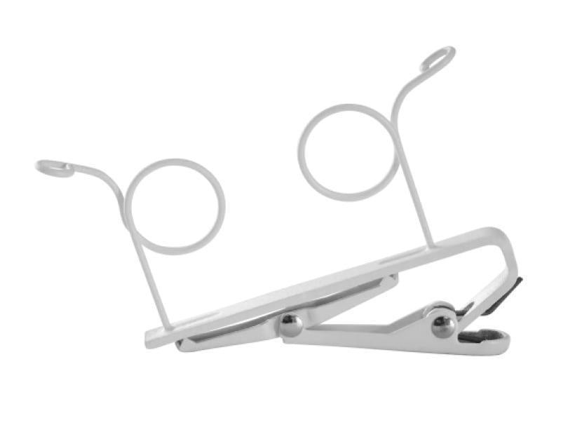 DUAL TIE CLIP, WHITE