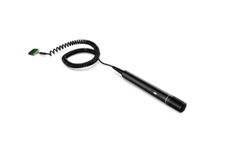 Hand held microphone coiled