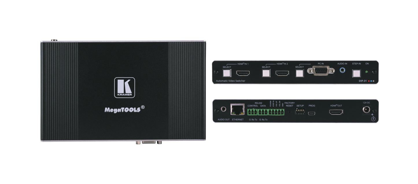 Kramer - 4K60 4:2:0 HDMI & Computer Graphics Automatic Video Switcher -  DIP-31