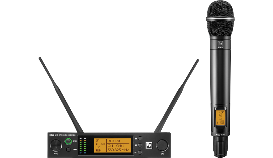 RE3-ND76 UHF wireless set featuring ND76 dynamic cardioid microphone