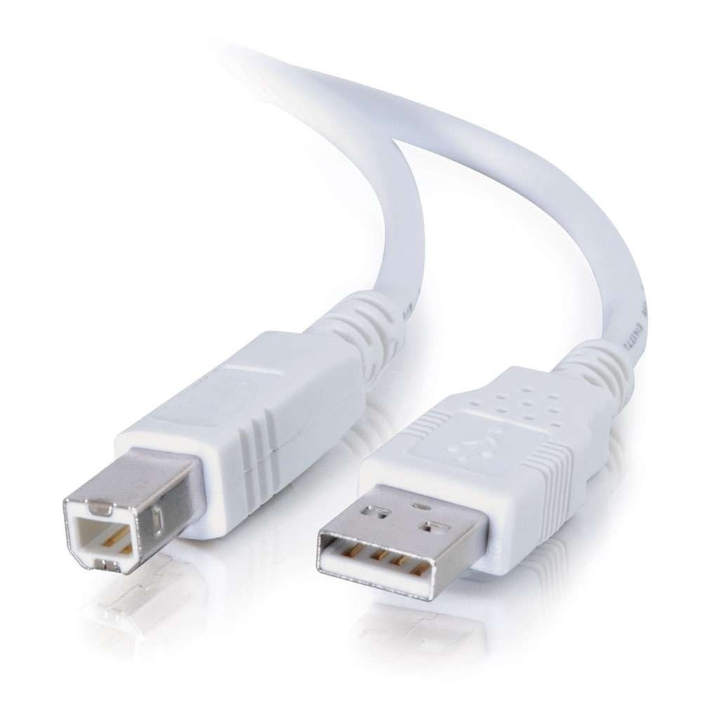 C2G 13172 6.6ft USB 2.0 A/B Cable, White